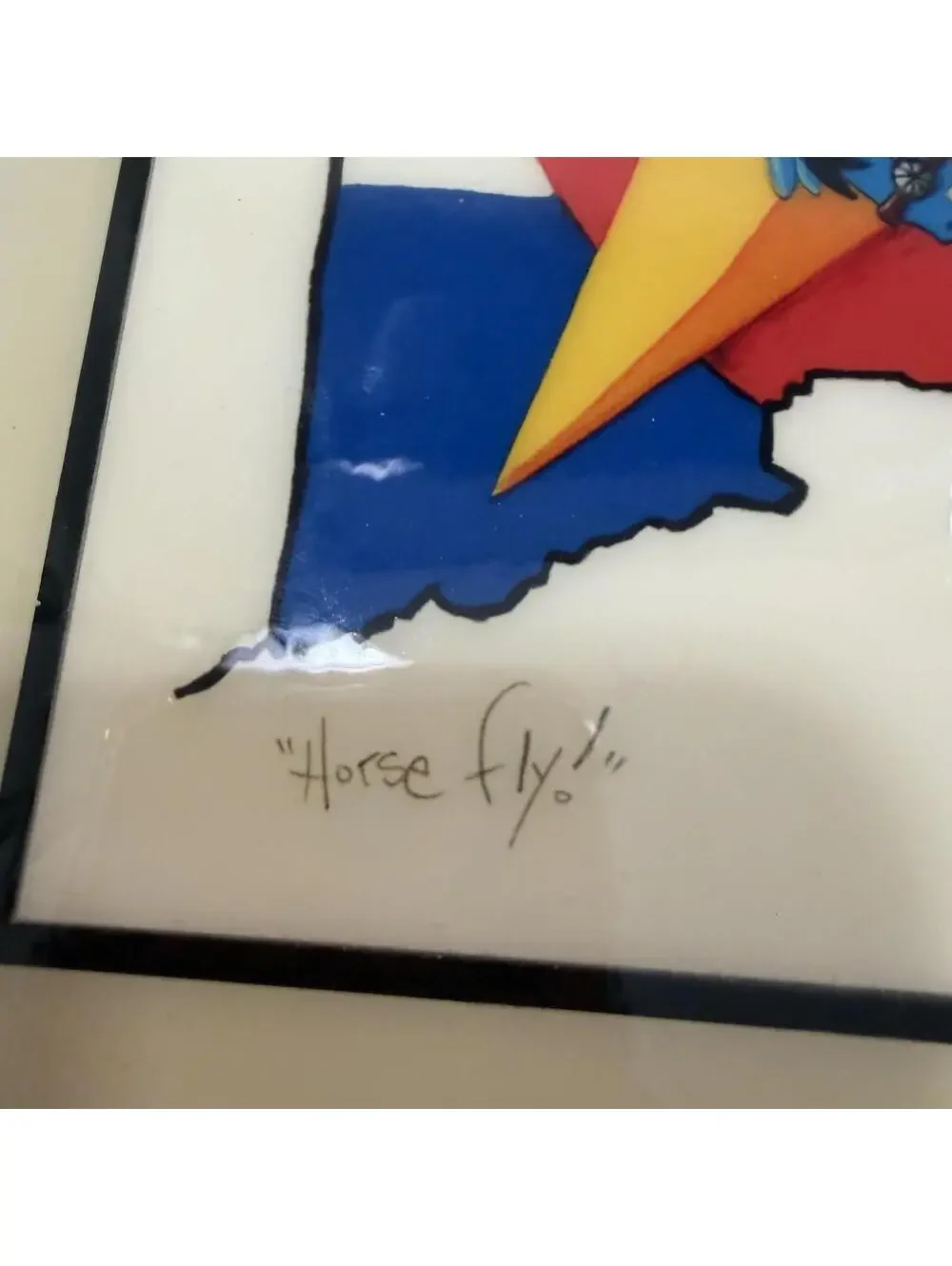 ART Tiles Darryl Horse Fly Ceramic Tile Western Art Colorado Decor Signed USA 06